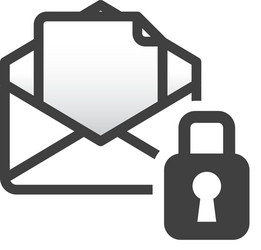 envelope message with padlock design vector