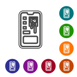 grey line smart control farming system mobile vector image
