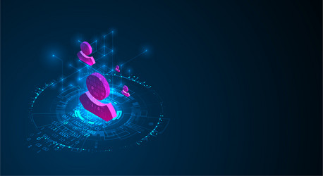 isometric digital user icon abstract technology vector image