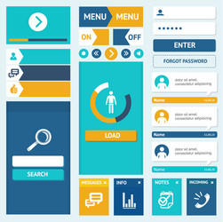set of flat web design elements vector image