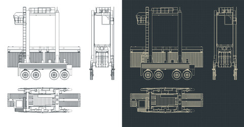 straddle carrier blueprints vector