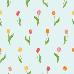 tulip seamless pattern background for print vector image