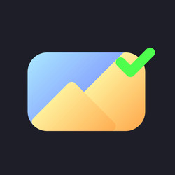 applied photo file flat gradient fill ui icon vector image