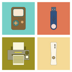 assembly flat icon game console flash drive vector image