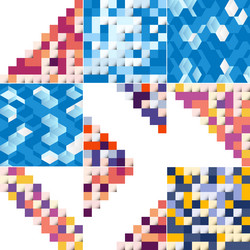 blue mosaic pattern with a color gradient vector image