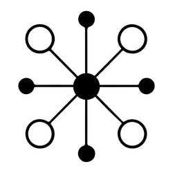 complex network hub spoke connection icon vector image