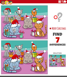 differences game with cats characters vector image