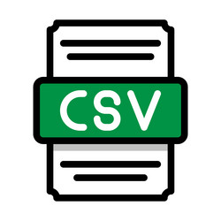 document file format csv spreadsheet icon vector image