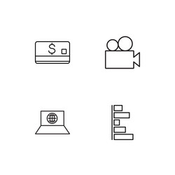 electrical devices linear icons set simple vector image