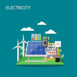 Windmills wind turbines flat style Royalty Free Vector Image