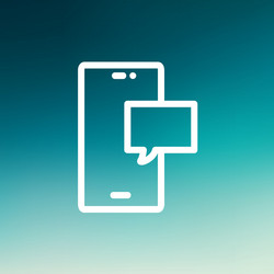 empty speech bubble in smartphone thin line icon vector