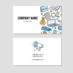 hand drawn visit card business and finance vector