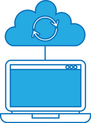 laptop cloud computing refresh data storage vector image