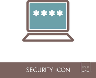 Laptop with password notification and lock icon vector