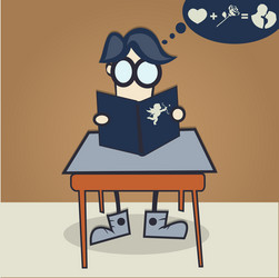 nerd boy learn to get the girl vector image