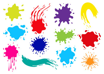 paint blots splashes set for design use colorful vector image