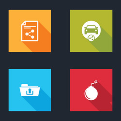 set share file car sharing folder upload vector image