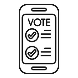 smartphone showing online voting app with check vector image