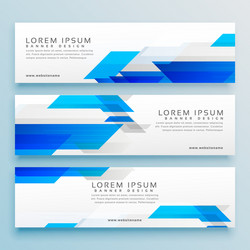 Three business style header banner design set vector