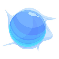 blue sphere floating surrounded by abstract shapes vector image