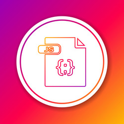 color line js file document download button vector image