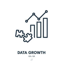 data growth icon progress report chart vector image