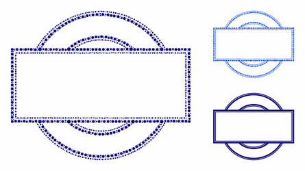 double round and rectangle frame composition icon vector