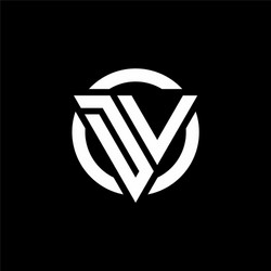 dv logo with triangle shape and circle rounded vector image