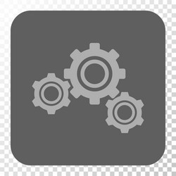 gears rounded square button vector image