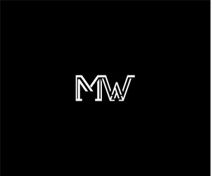 initial mw letter linked stylish linear monogram vector