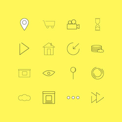 interface linear icon set simple outline icons vector image