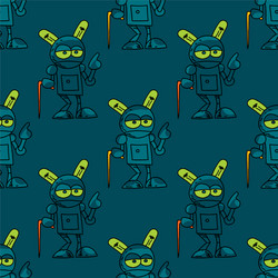 old robot seamless pattern vector image