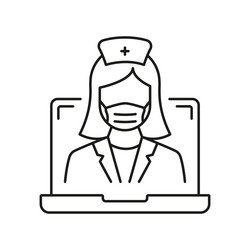 Online digital medicine line icon doctor vector