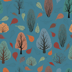 seamless pattern with colorful trees vector image