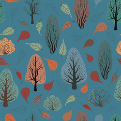 Seamless pattern with colorful trees vector