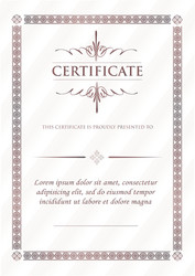 certificate template and element vector