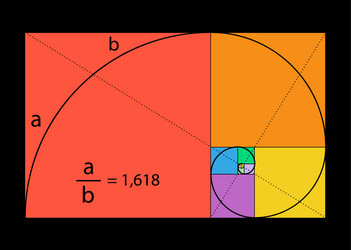 Golden Ratio and Fibonacci Sequence vector image