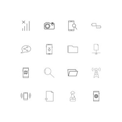 network and database linear thin icons set vector image