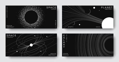 set of abstract space horizontal backgrounds vector image