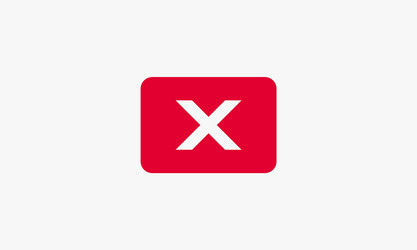 square crossmark red button close exit design vector image
