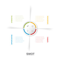 swot analysis infographic layout template vector image