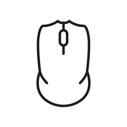 Computer mouse line icon pc wireless tool linear vector