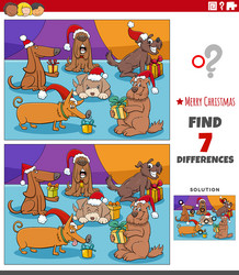differences game with dogs characters vector image
