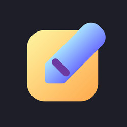 Edit flat gradient fill ui icon for dark theme vector