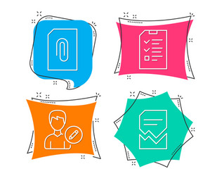 edit person attachment and interview icons vector image