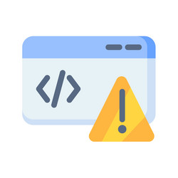 error message alert code program single isolated vector image