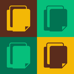pop art file document icon isolated on color vector image