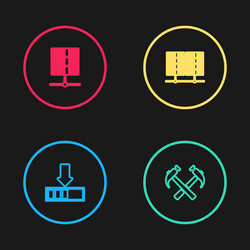 Set line loading two crossed hammers server vector