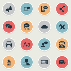 set of simple newspaper icons vector image