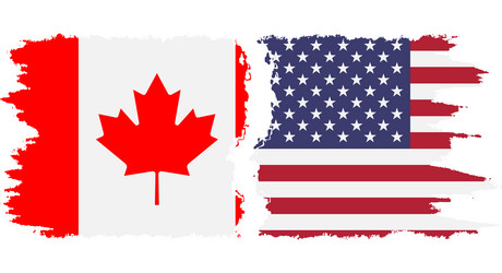 Canada and usa flags for official meeting Vector Image